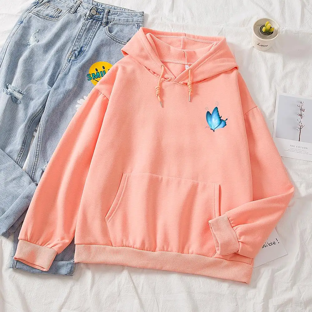 Женский свитшот с капюшоном и карманами на осень/зиму|Женские толстовки