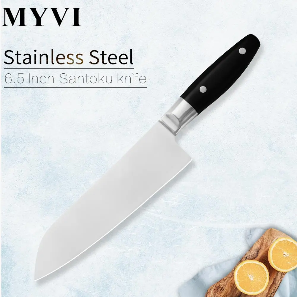 MYVI 6 5 дюймов кухонный нож из нержавеющей стали ножи Santoku экономичный для мяса