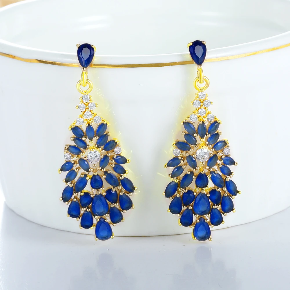 Медное покрытие элегантные модные корейские синие черные ювелирные изделия