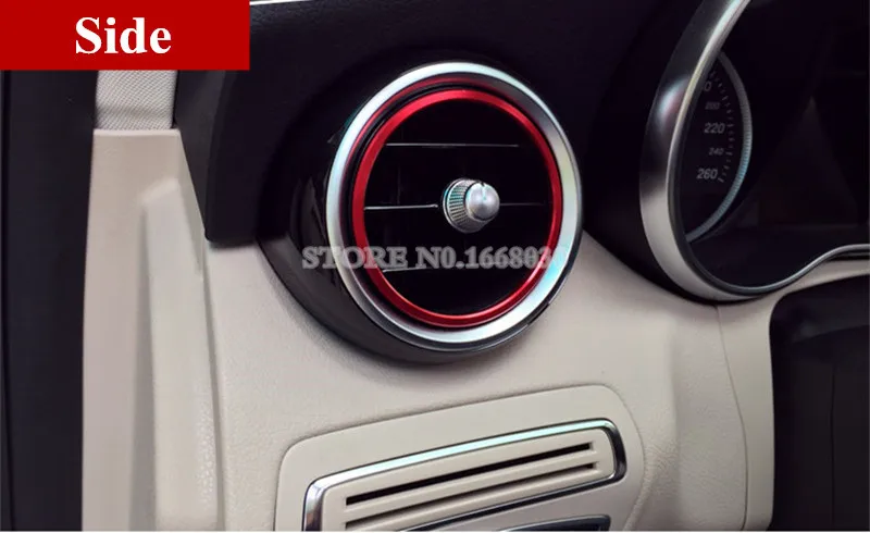 Красное внутреннее вентиляционное отверстие крышка с кольцом отделка 7 шт. для Benz