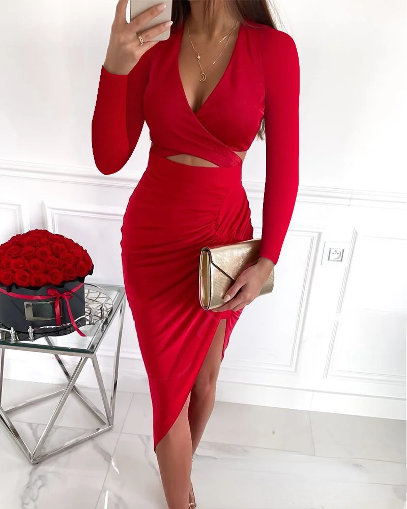 

Женское ажурное Плиссированное облегающее платье, новинка 2021