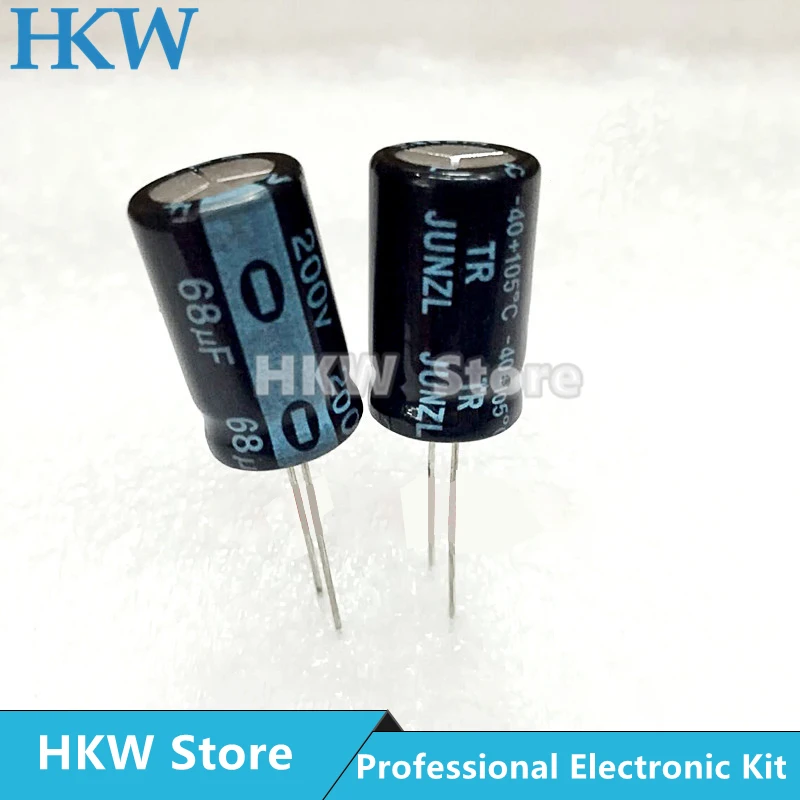 

10pcs/lot 68UF 200V 12.5*20mm Aluminum Electrolytic Capacitor 68UF200V 200V68UF 12.5X20 20%