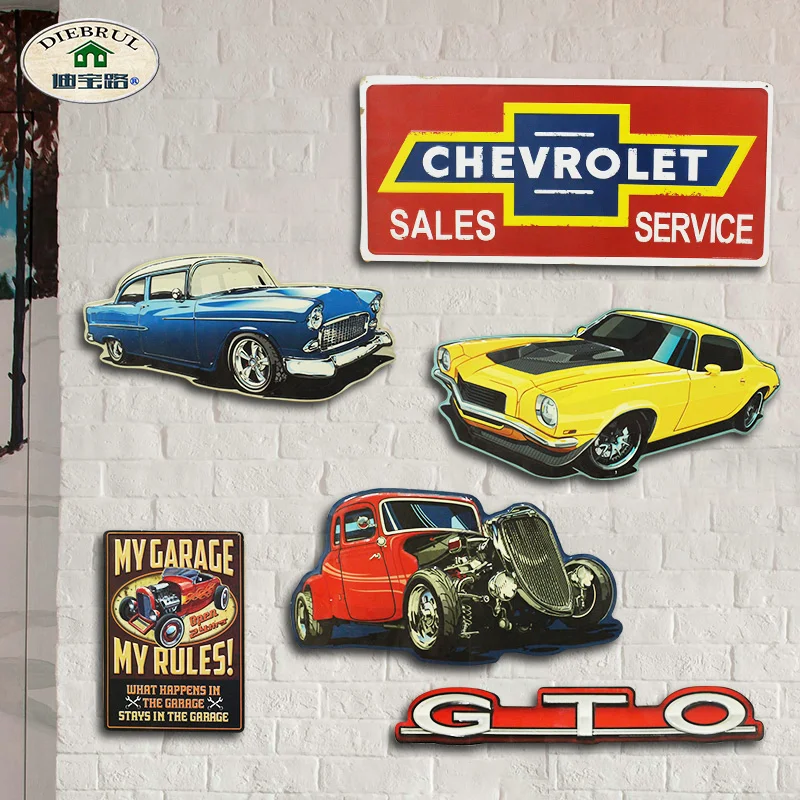 

Decoration Wall Decoration Pendant American Retro Personalized Bar Coffee Shop Decoration Tin Painting