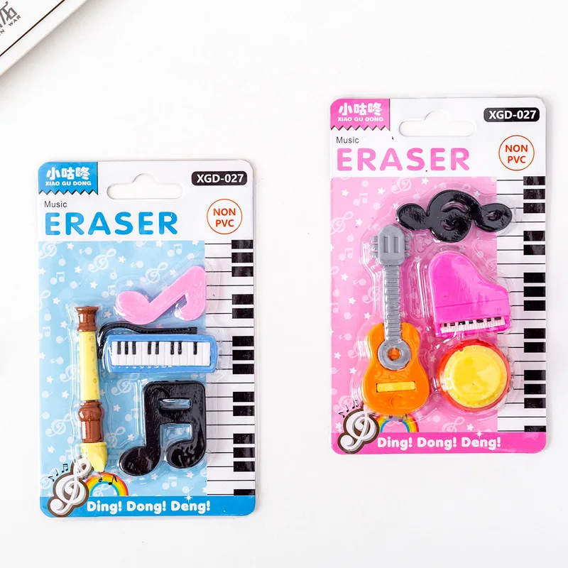 

Harp Guitar Piano Music Eraser Set School Students Office Stationery Learning Supplies Musical Pencil Eraser Rubber Kids Gifts