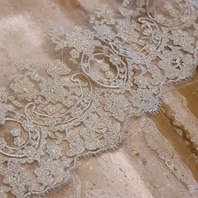 

New arrival White Ivory Tulle Wedding accessories Champagne Lace Edge Two Layer Bridal veils Veu de noiva welon slubny