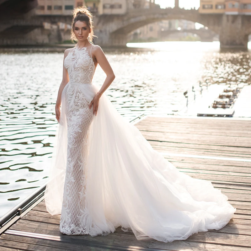 

Luxury Wedding Dress Elegant Multi-layer Lotus Leaf Yarn V-neck Beading Wedding Gowns Crystal Lace Up White Vestido De Noiva