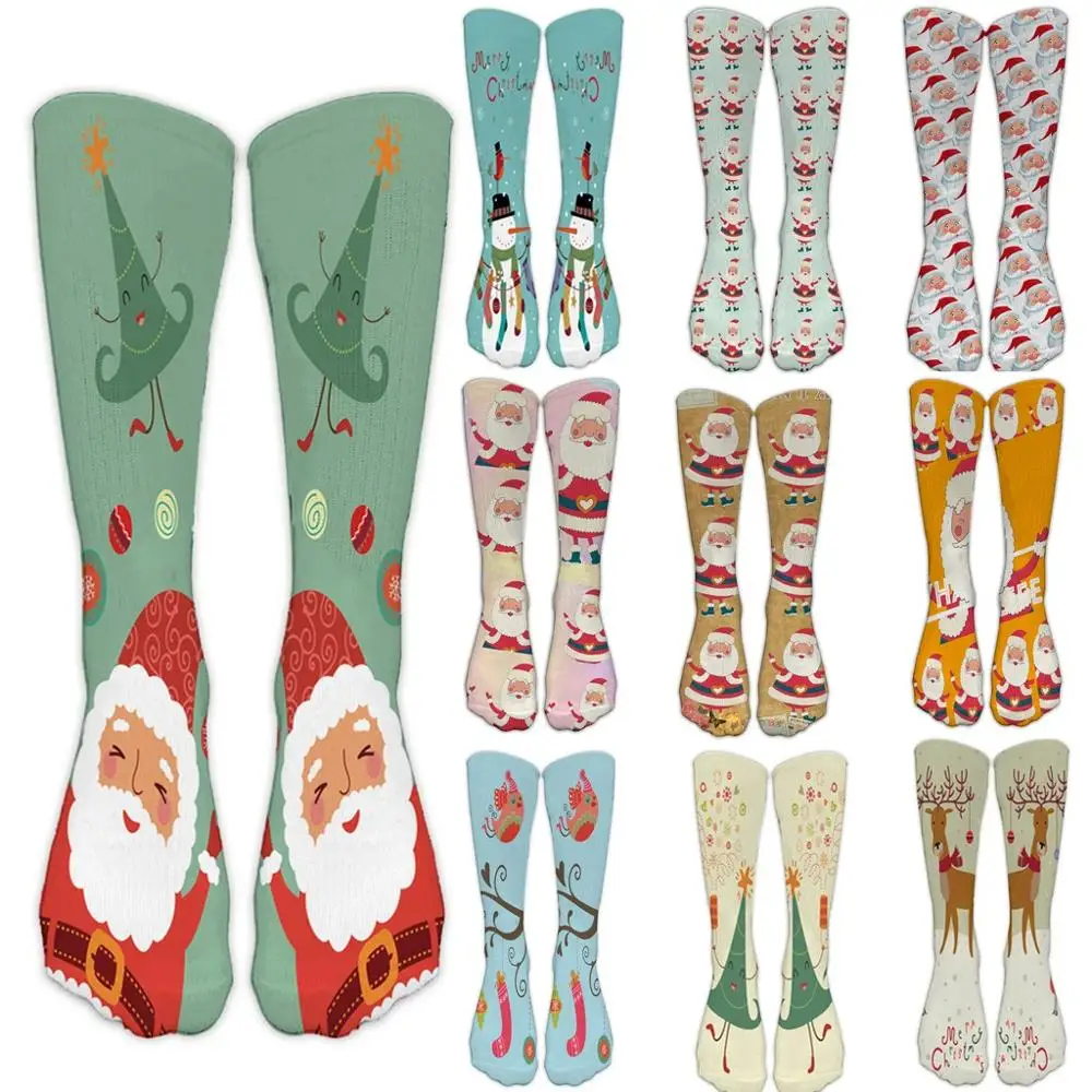 Длинные носки женские Рождественские теплые плотные повседневные рабочие