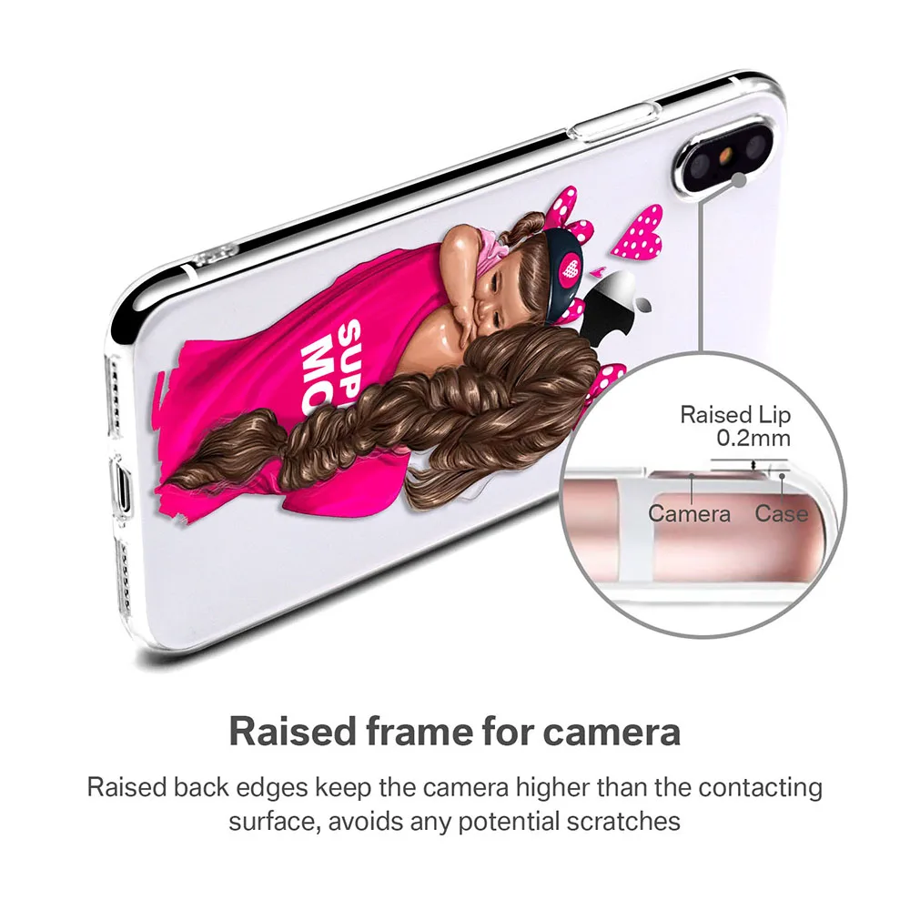 XIX Soft Silicone Luxury Case for iPhone 12 Pro Max 5S 6S 7 8 Plus X XS XR 11 mini Mom Love Baby Transparent Thin Back Cover