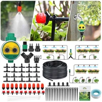 82ft25m automatic drip irrigation watering kit adjustable plant garden hose timer system for garden greenhouse flower bed lawn