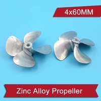 4mm5mm zinc alloy 4 blade propeller full immersion metal paddle cw ccw props spare parts for rc fishing bait tug boat load ship