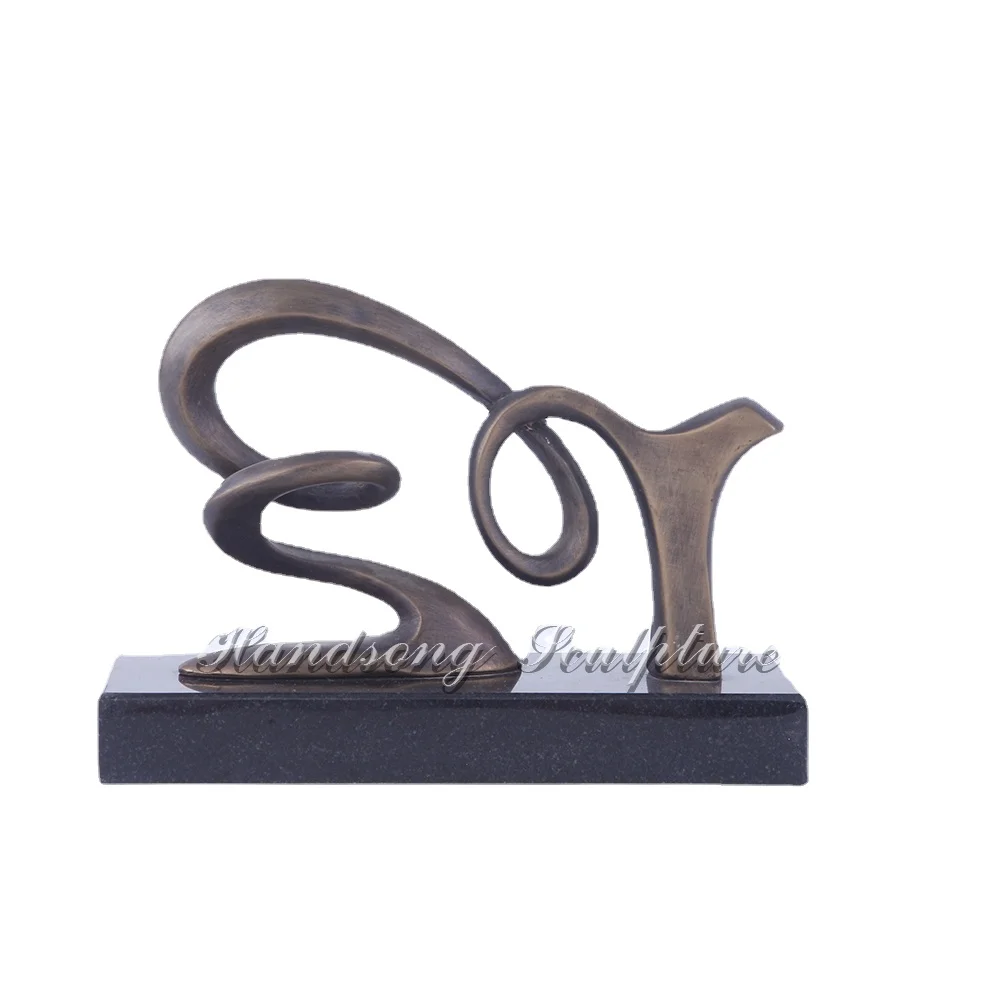 

Small indoor home decoration ornaments abstract text art sculpture bronze sculpture