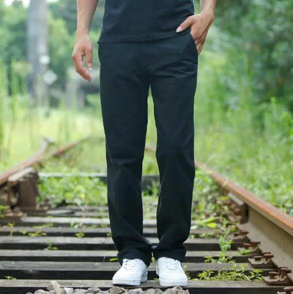 

New style Men's fashion trousers slim solid color straight pants
