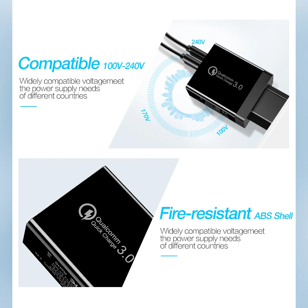 USB зарядное устройство RAXFLY для телефона быстрое QC 3 0 Для Xiaomi mi iPhone Xr универсальный