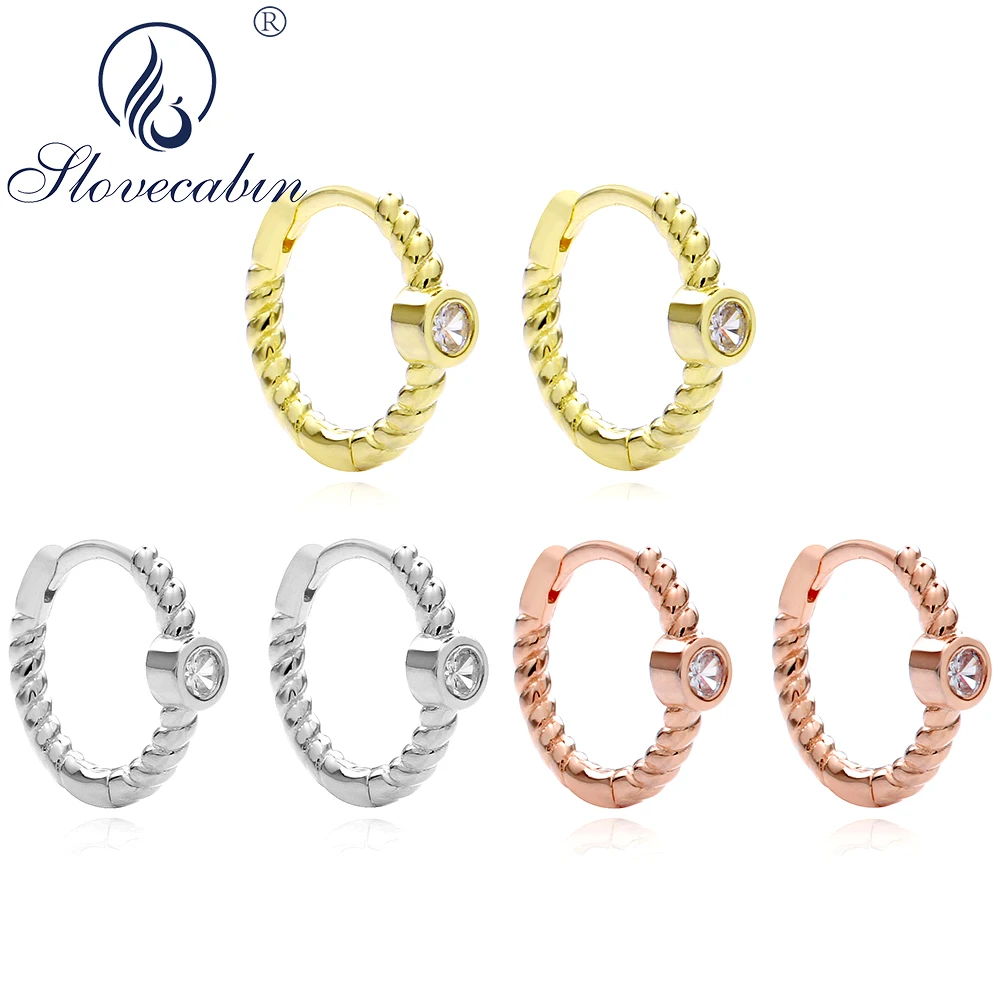 

Серьги-кольца женские из серебра 100% пробы с фианитами