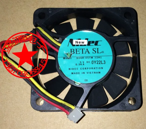 

for Nidec D06R-05TM 12H1 DC 5V 0.34A 60x60x15mm Server Cooling Fan