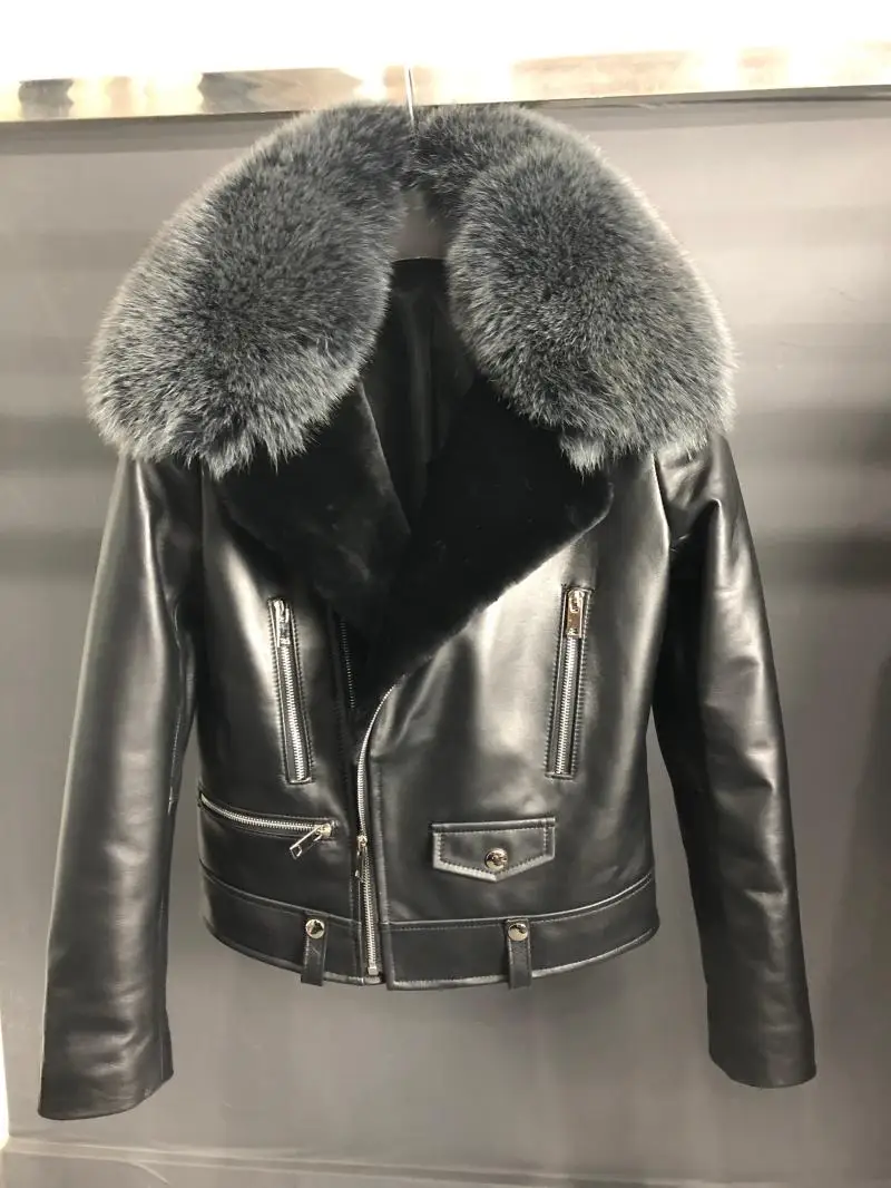 Куртка женская из натуральной овечьей кожи теплая тонкая шуба натурального меха
