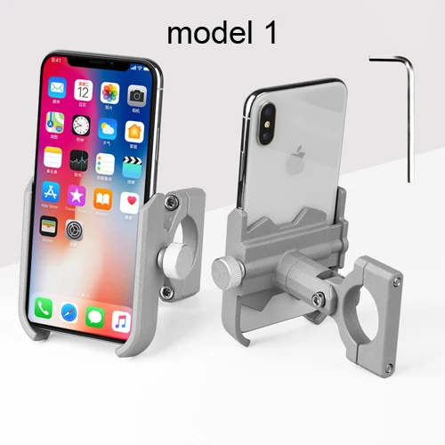 model 1 Gray Алюминиевый держатель для телефона для велосипеда, MTB, горная дорога, велосипед, мотоцикл, универсальный держатель для руля, зажим, подставка для смартфонов 4," до 6,8" - Цвет: model 1 Gray
