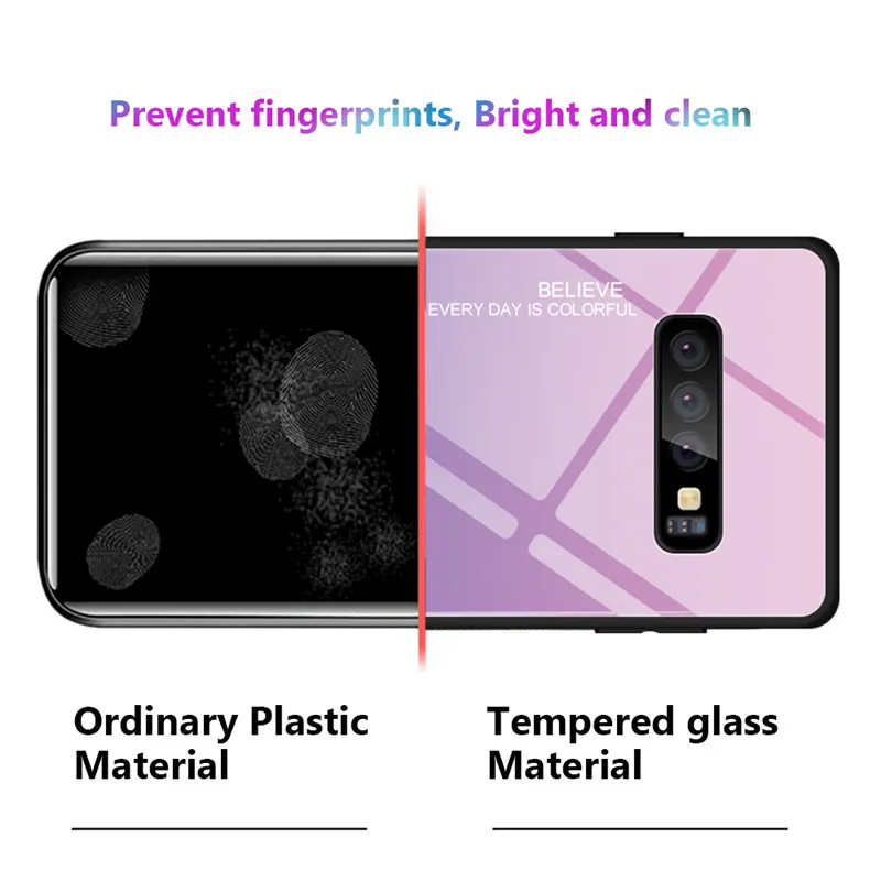 Tempered Glass Cases For Samsung Galaxy A70 Case A50 A30 A20E A20 A10 M30 M20 M10 A750 Back Gradient Color Bumper A9Pro 2019 | Мобильные