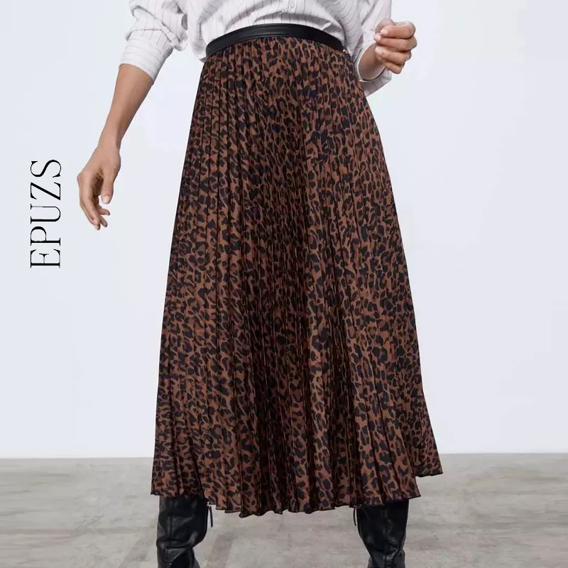 Винтаж с высокой талией плиссированные юбки женская обувь толстой подошве из