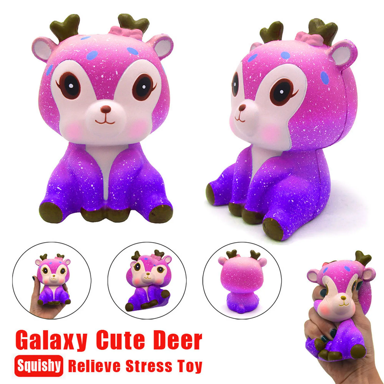 

Kawaii Cartoon Galaxy Deer Slow Rising Cream Scented Stress Reliever Toy AntiStress Fidget Spinner Squishy Toy Stress Reliever#5