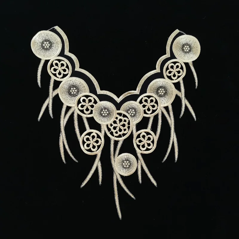 Накладной кружевной воротничок Водорастворимая кружевная ткань паста Китайская