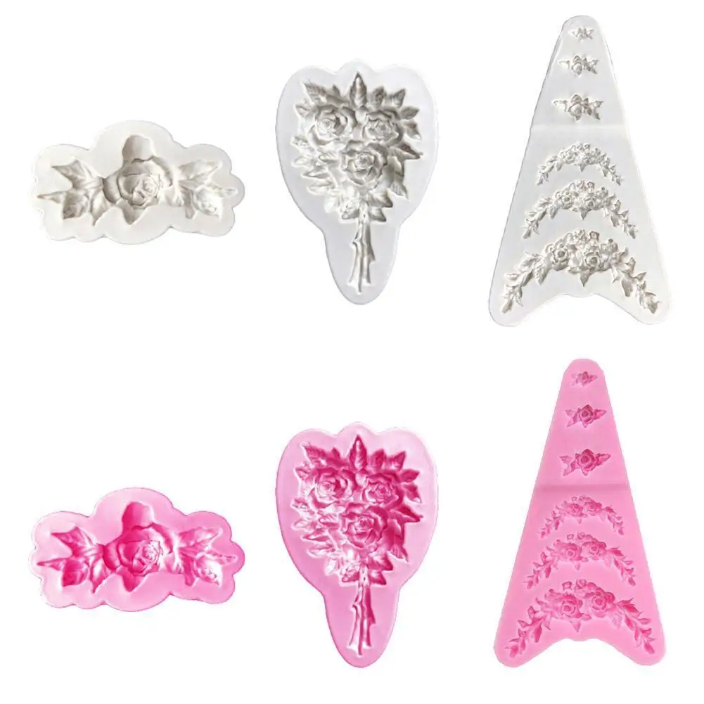 

3D Flower Silicone Mold Sugar Paste DIY Fondant Cake Chocolate Shaped Cake Moulds Decor Cake Candy Tool Mold Baking Fence L Z2D6