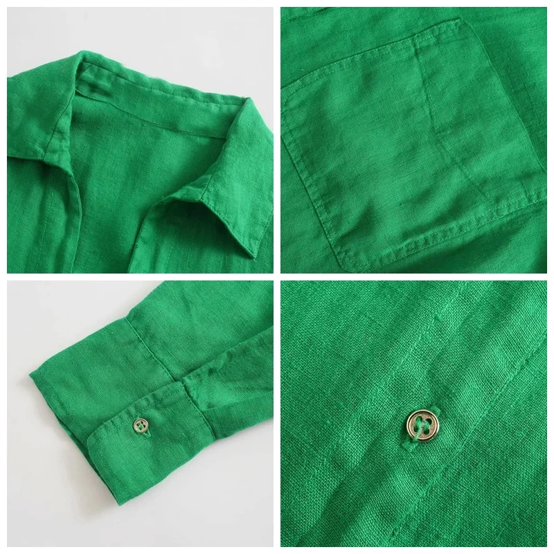 

MosiMolly Candy color Cotton Blouses Casual Pockets Blouses Shirt Female Blusas 2021 Summer