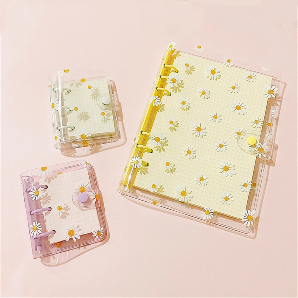 

1pc A5/A6 Loose-leaf Notebook 3 Hole PVC Transparent Binder Korea Stationery Handbook Journal Female Student School Supplies