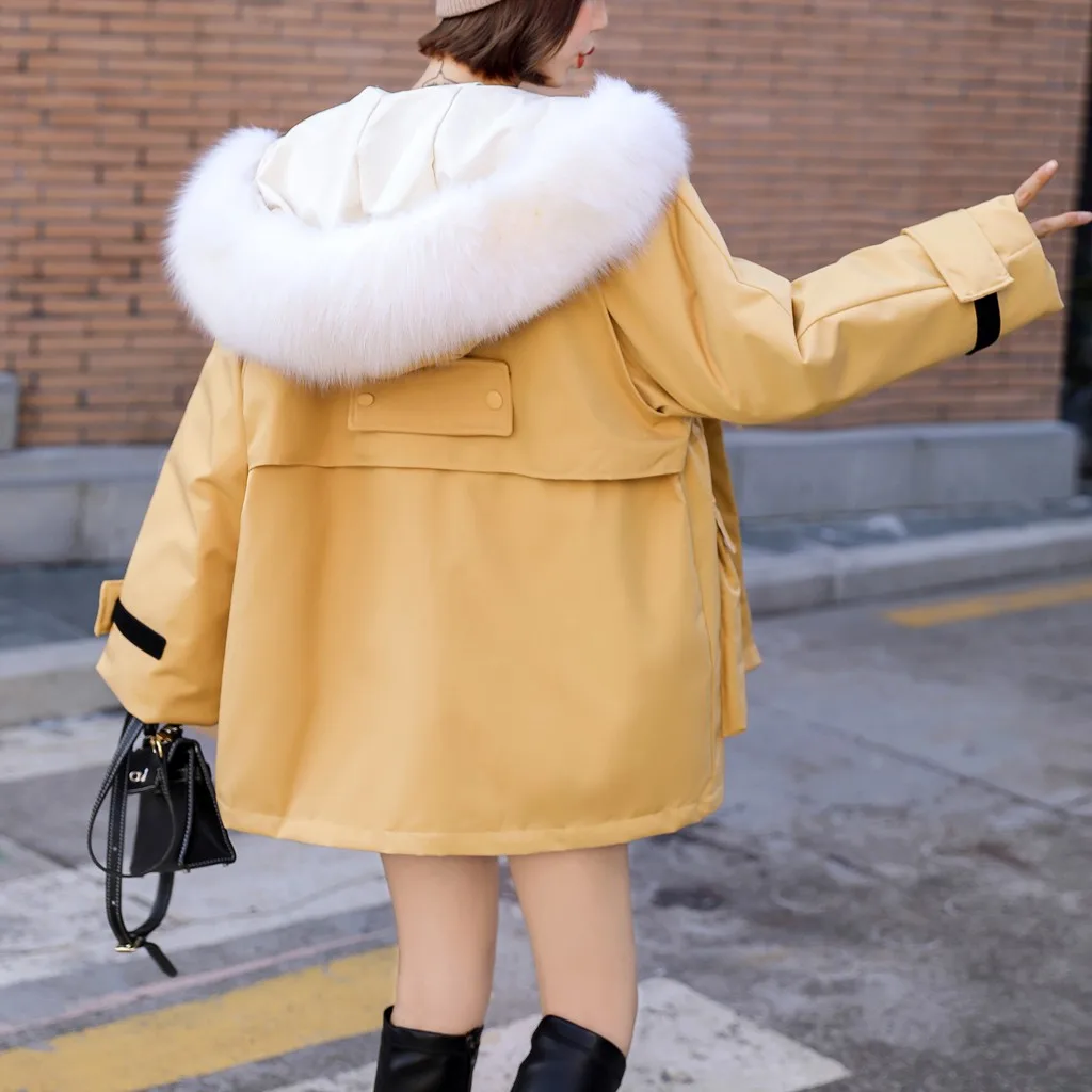 Новинка зимы 2019 модное приталенное женское длинное пуховое хлопковое пальто с