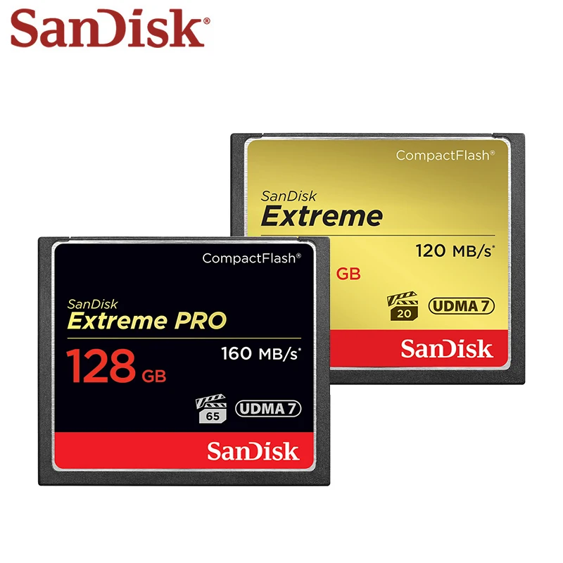 Original SanDisk Memory Card 32GB 64GB 128GB CF Card Extreme PRO High Speed Compact Flash Card for DSLR and HD Camcorder