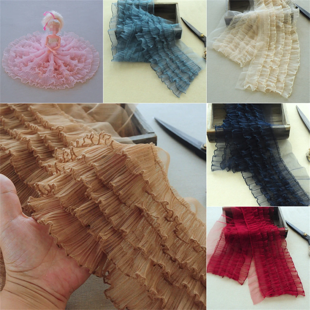 

Пятислойная кружевная отделка с оборками и окантовкой, плиссированное Сетчатое свадебное платье, пошив одежды