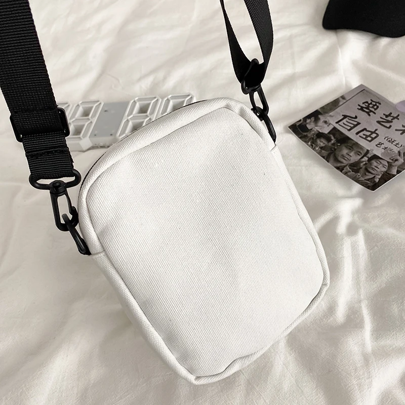 

Nylon Mini Shoulder Bag Unisex Letter Printed Zipper Fashion Messenger Bag Street Style Small Square Bag