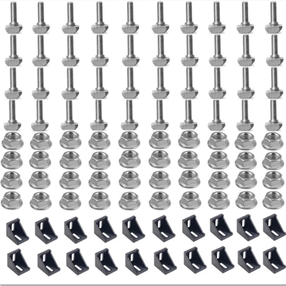 

20 комплектов 4040 алюминиевый профиль набор коннекторов: 40 шт. M8 шестигранные фланцевые гайки + 20 шт. 4040 Угловой Кронштейн + 40 шт. M8 x 16 мм т болты