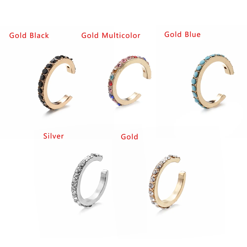 Женские и мужские минималистичные серьги клипсы с фианитами корейские золотые