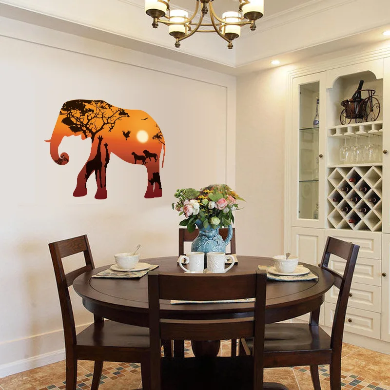 

Creative Elephant Wall Stickers Home Decor Porch Living Room Decoration Bedroom Wall Decals Art Poster