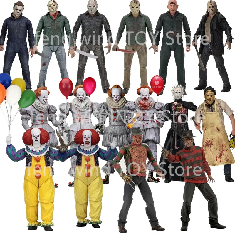 18cm NECA Figure Friday Jason Freddy Krueger Leatherface Chainsaw Michael Myers Pennywise Joker Action Figures Toy Doll