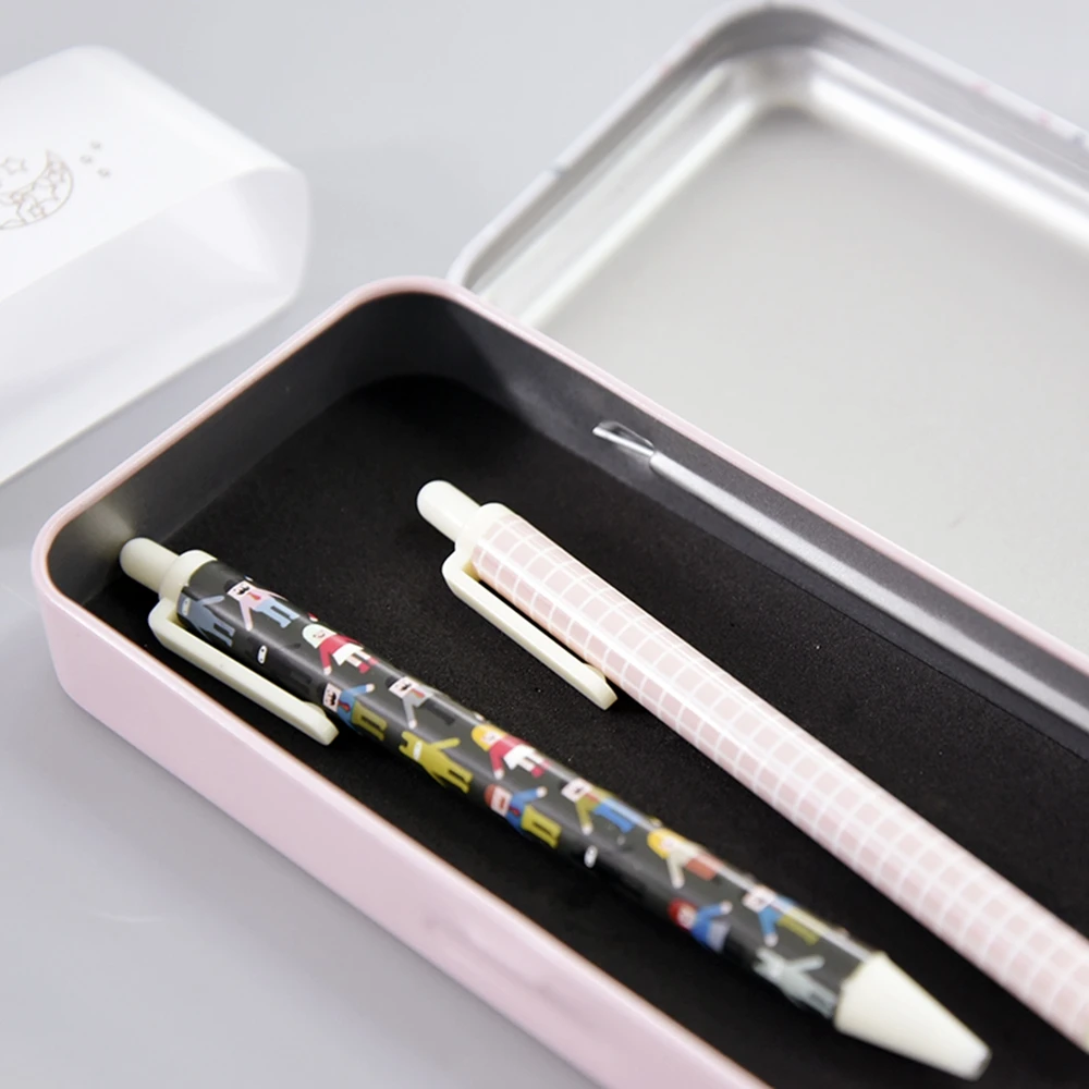 Интересный мультяшный Железный жестяной чехол большие канцелярские