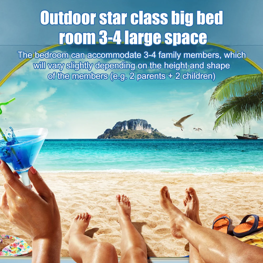 Большая Пляжная палатка для кемпинга с серебряным покрытием непромокаемые анти