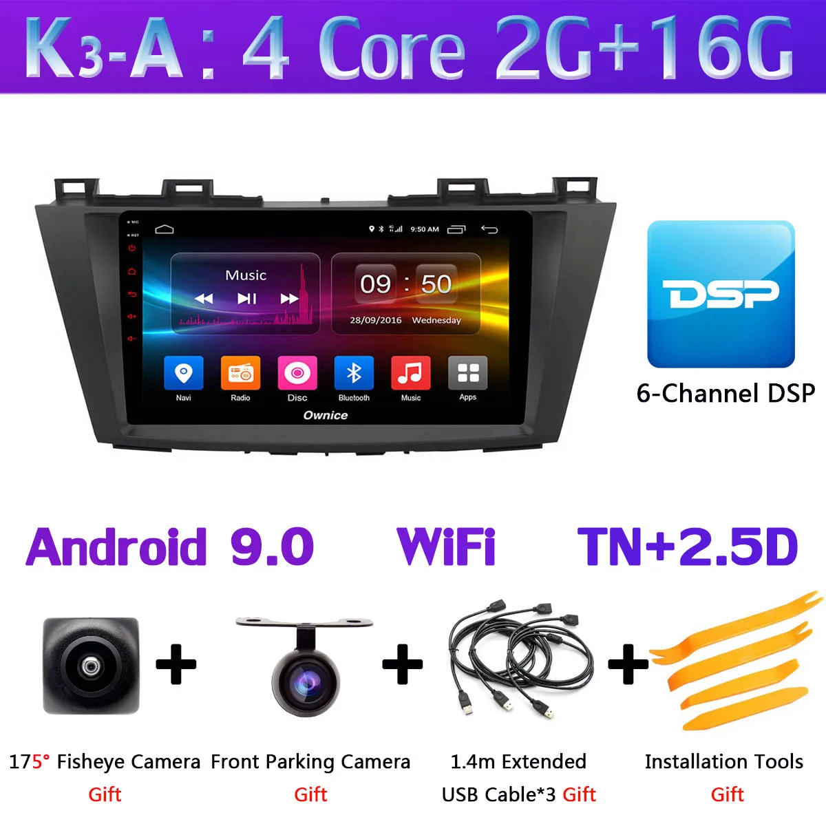 K3-A " 360 ° панорамный Android автомобильный DVD gps Мультимедиа для Мазда 5 2010 2011 2012 2013 Premacy автомобильный Радио DSP CarPlay 4G LTE - Цвет: K3-A