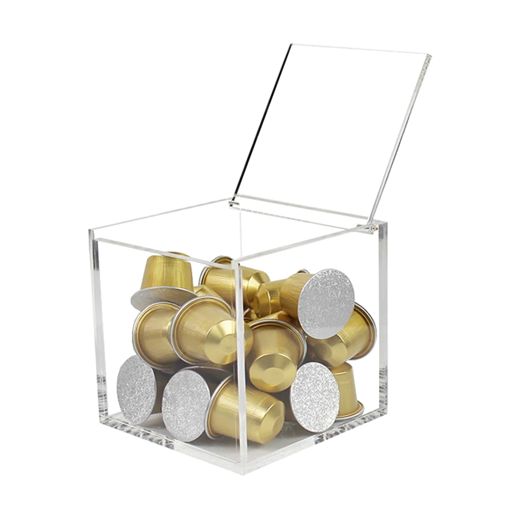 Capsule coffee storage table top with dust-proof box shop bar transparent for 50 capsules | Дом и сад