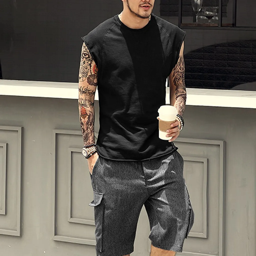 Летняя футболка модные популярные мужские топы летняя свободная Однотонная без