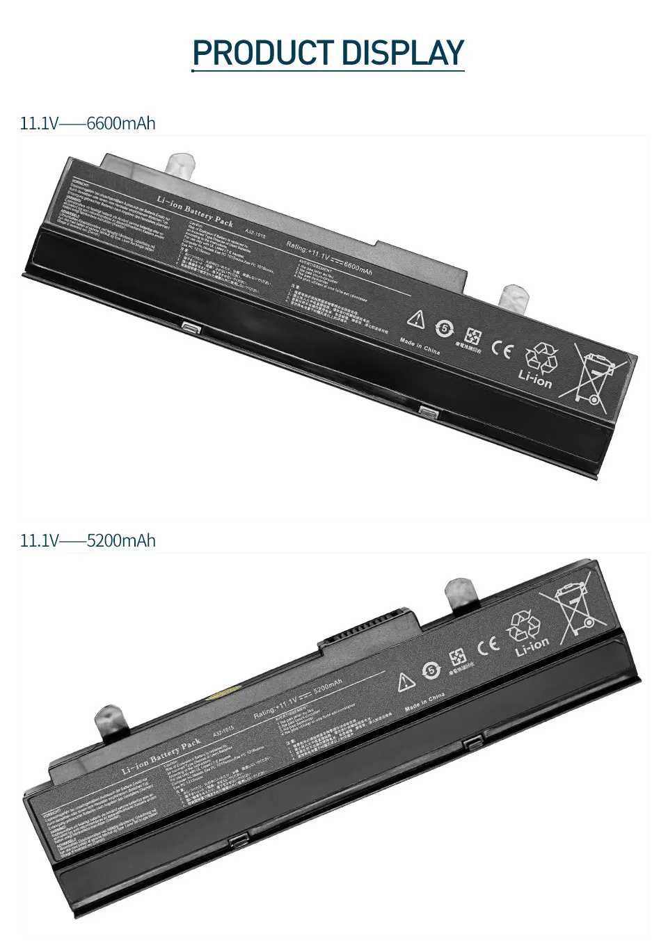 6 Cell Аккумулятор для ноутбука Asus Eee PC 1015PD 1015PEB 1015PEG 1015PEM 1015T 1016 1016PE 1016PEB 1016PN 1016PT AL31-015 A32-1015