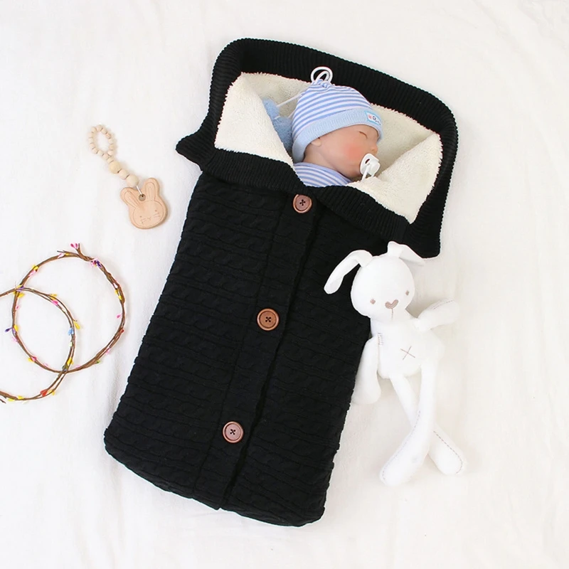 

Baby Blanket Footmuff Knitting Envelope Soft Sleeping Bag Newborn Swadding Wrap Sleepsack Stroller Accessories