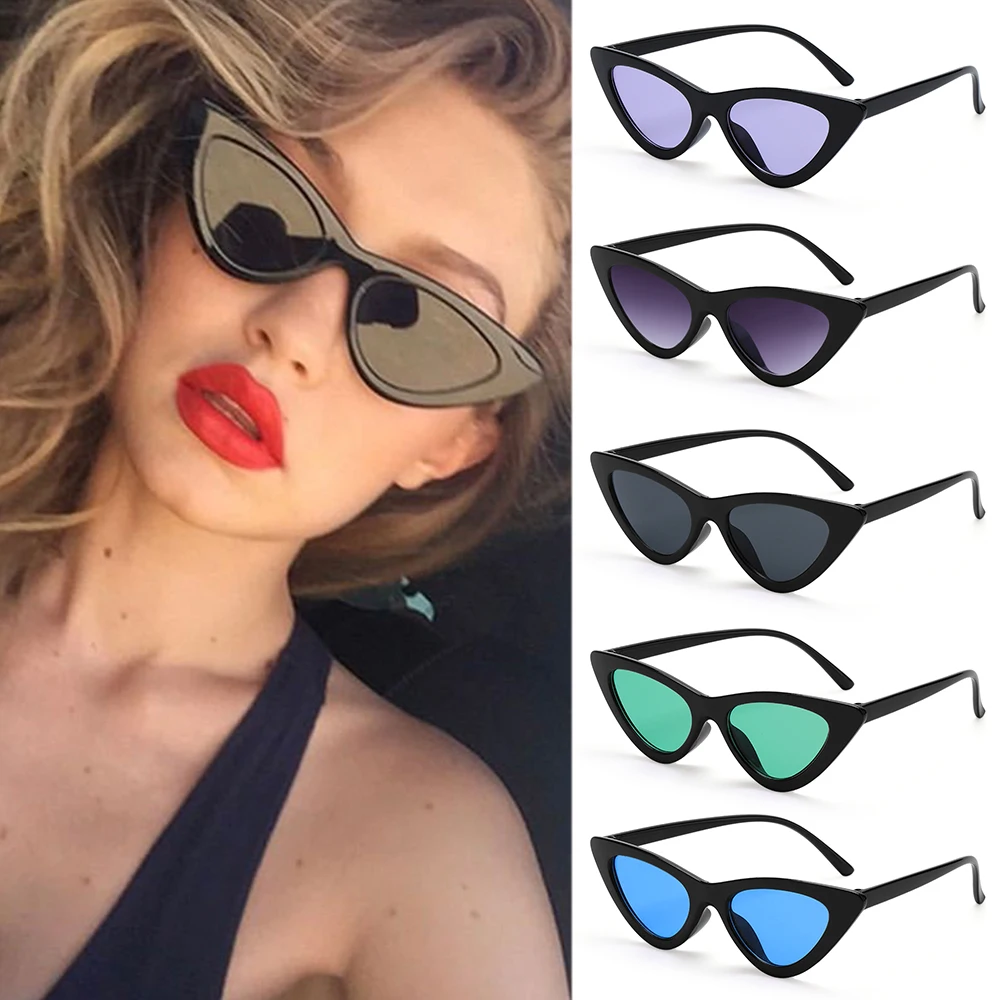 

Sexy Cat Eye Sunglasses Women Brand Designer Mirror Black Triangle Sun Glasses Female Lens Shades Streetwear Eyewear UV400
