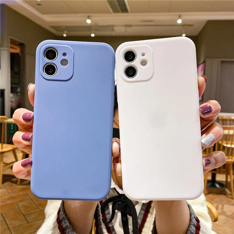 

Simple Matte Bumper Tpu Silicone Phone Case For Iphone 12 11 Pro XS Max XR X 8 7 6 6S Plus SE 2020 Shockproof Clear Case Cover