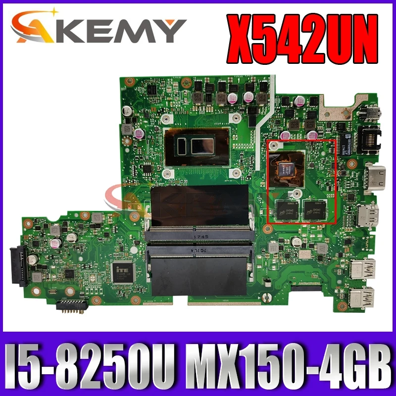 

Akemy X542UN Laptop motherboard for ASUS VivoBook 15 FL8000UN V587UN X542UR X542UQ X542Uoriginal mainboard I5-8250U MX150-4GB