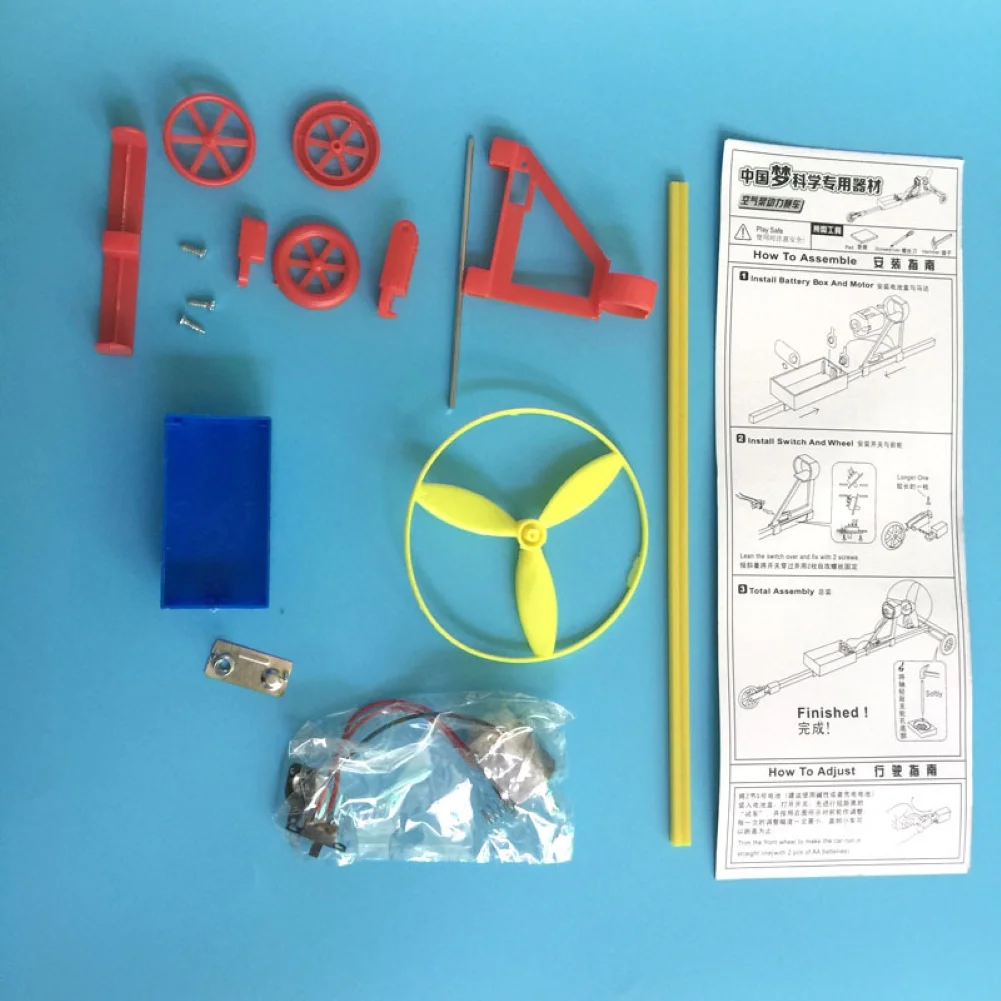 

Kids DIY Assembly Air Propeller Electric Racing Car Model Physics Education Toy