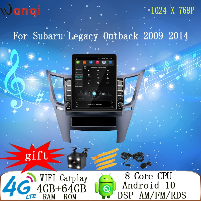 

9.7" Tesla Style Car Android 10 Navigation DVD Multimedia Player for Subaru Legacy Outback 2009-2014 Radio GPS Vertical Screen