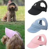 pet hat with ear holes dog sport baseball for sun protection adjustable buckle design outdoor wear resistant dog cap