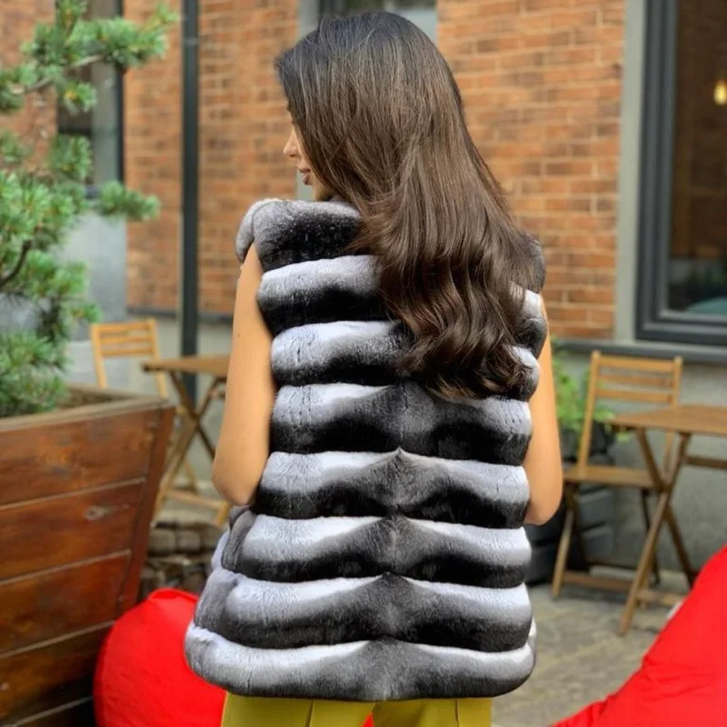 TOPFUR 2021 New Arrival Real Fur Vest Natural Fox Fur Coat Top Fashion Slim Female Sleeveless Overcoat High Street Style Coats